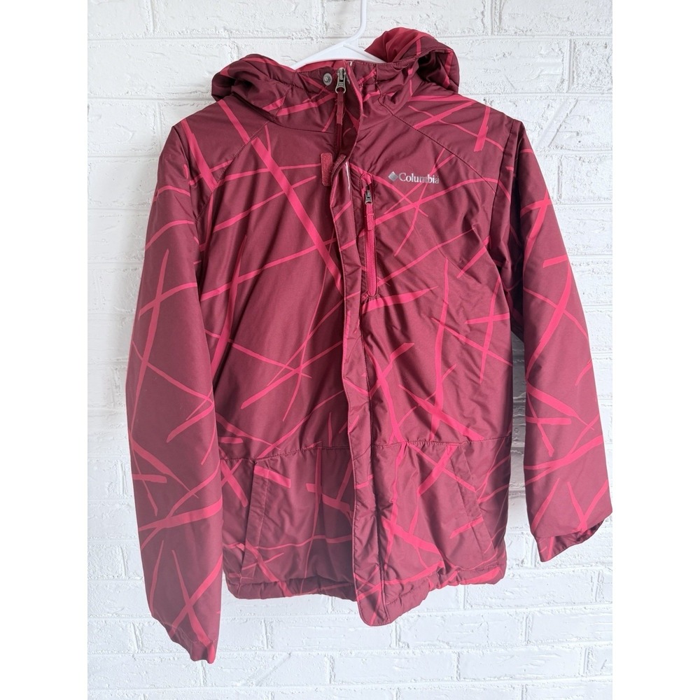 Columbia Kids Insulated Winter Jacket‎ Boys Large (14/16) Red Hood Full-Zip Coat
